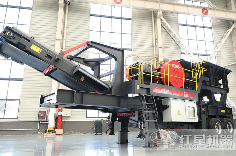 輪胎式移動粉碎機圖片，鄂破