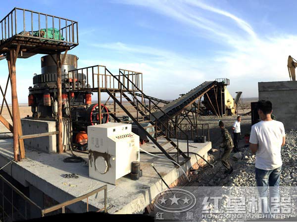花崗巖破碎生產(chǎn)線客戶(hù)現(xiàn)場(chǎng)實(shí)拍