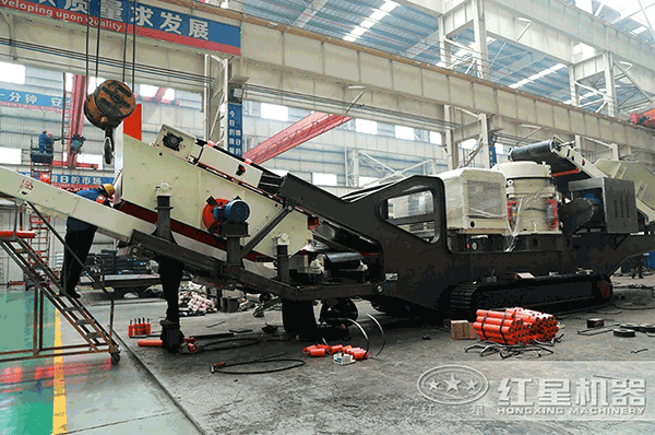 一體式移動(dòng)破碎機(jī)車(chē)間組裝圖